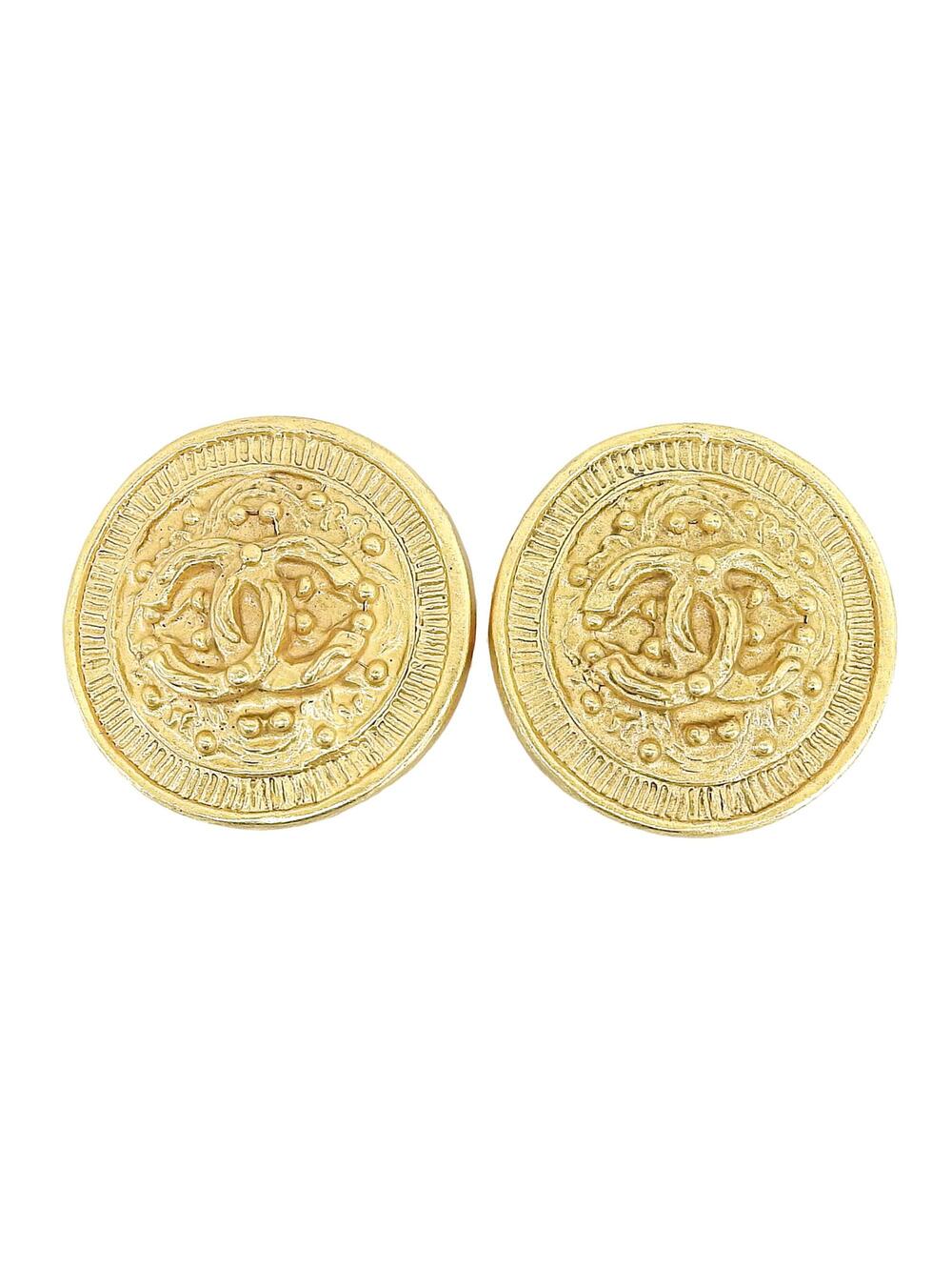 Chanel Cc Logo Round Clip-On Earrings #346659C80B